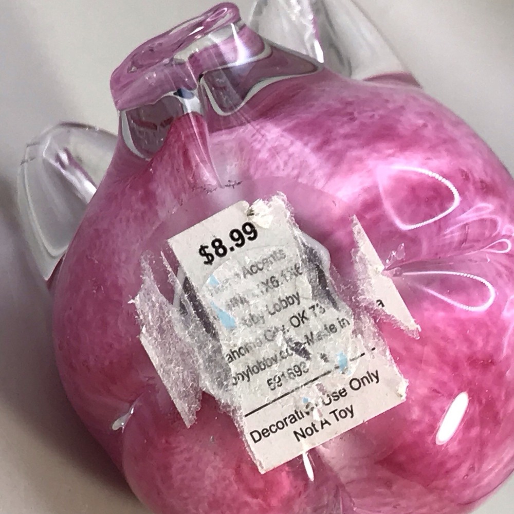 Hand Blown Glass Pink Pig Hobby Lobby Paperweight - Picture 7 of 8